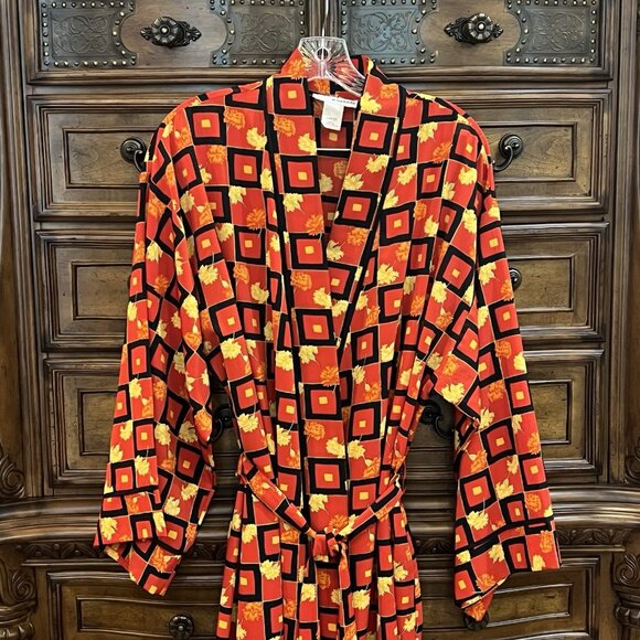 Josie by Natori Women's 3 Piece Pajama & Robe Set Large Button Front Top Pants L - Picture 11 of 16